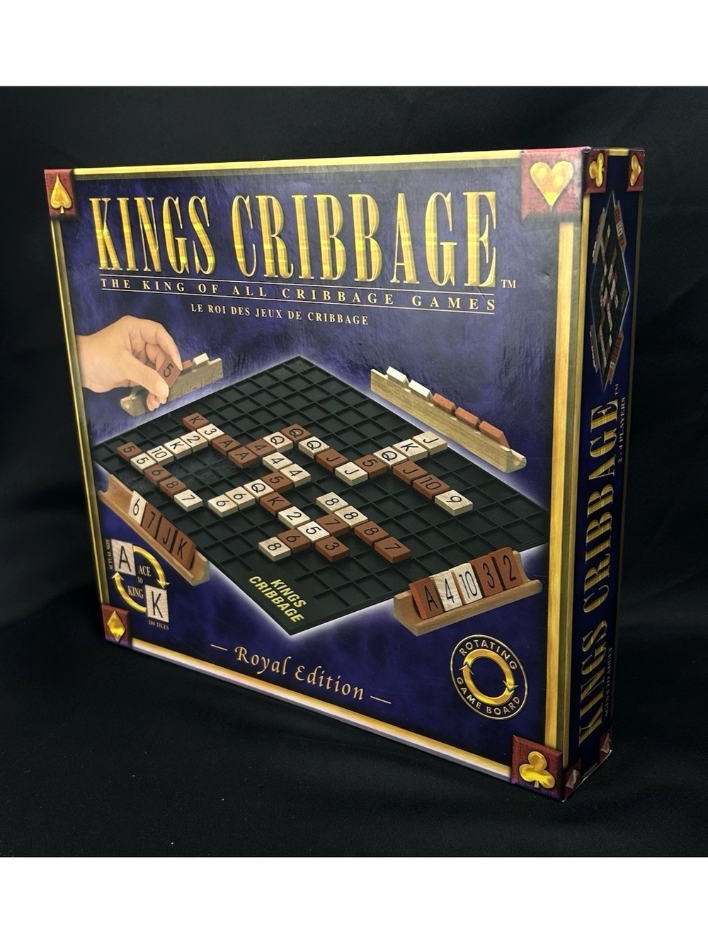 Kings Cribbage Royal Edition Rotating Game Board Complete